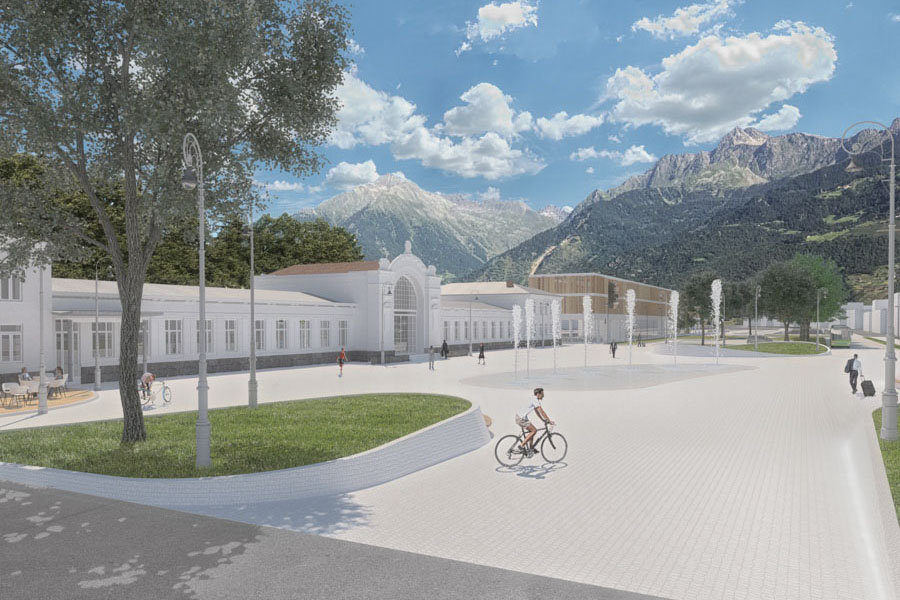 masterplan merano; stazione di merano; urbanistica merano; in bici a merano; biciclette; valle venosta; taxi meran; Rendering architettura; Comune di Merano; monovolume architecture + design; architettura Alto Adige; architettura moderna; monovolume architetti; concorso architettura
