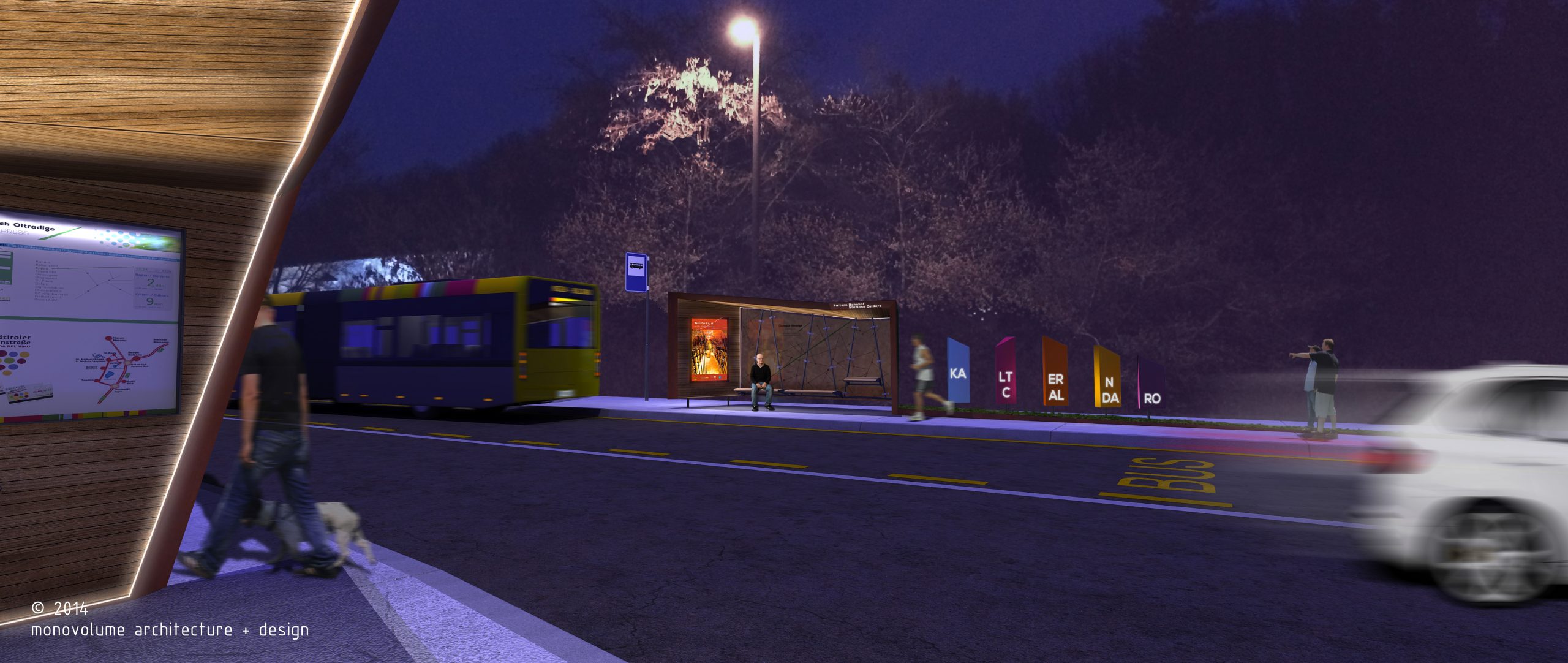 Metrobus; Oltradige; Appiano; Caldaro; Bolzano; Alto Adige; Italia; Stazione dei bus; Trasporti; monovolume architecture + design; architettura Alto Adige; architettura moderna; monovolume architetti