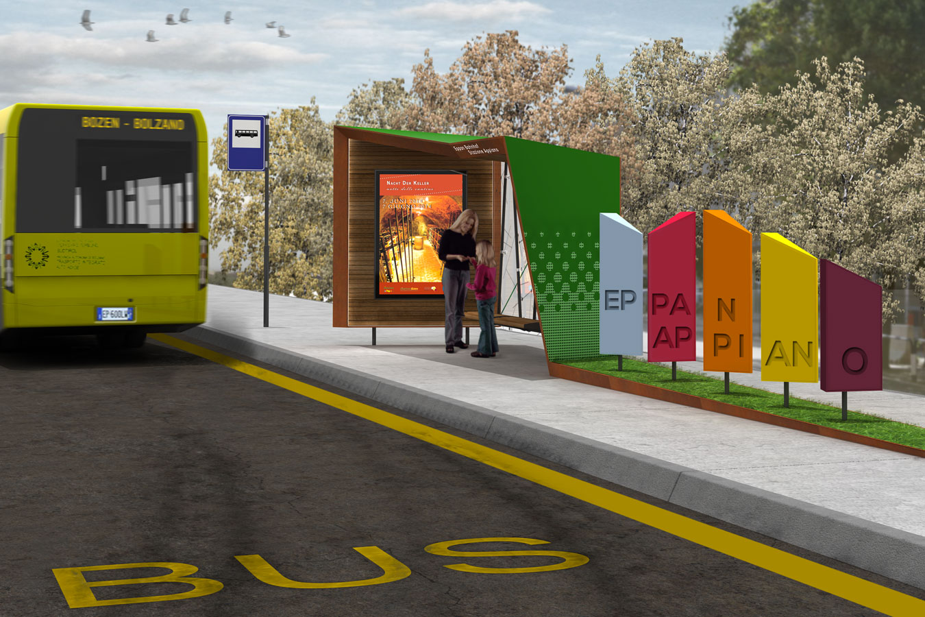 Metrobus; Oltradige; Appiano; Caldaro; Bolzano; Alto Adige; Italia; Stazione dei bus; Trasporti; monovolume architecture + design; architettura Alto Adige; architettura moderna; monovolume architetti